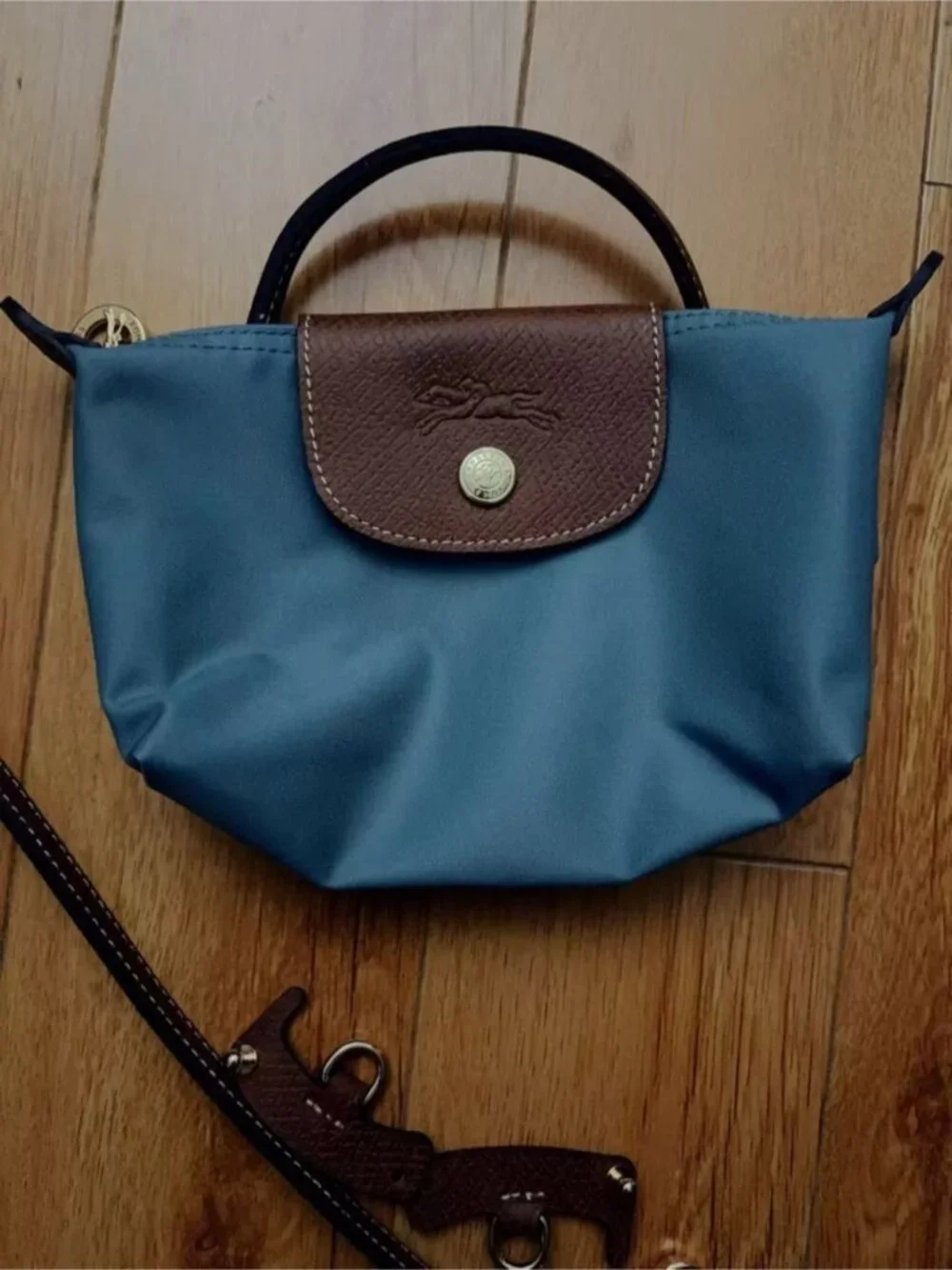 Longchamp  Hand‎ Clutch Pouch Morandi Tone Nylon Cosmetic Bag  with strap